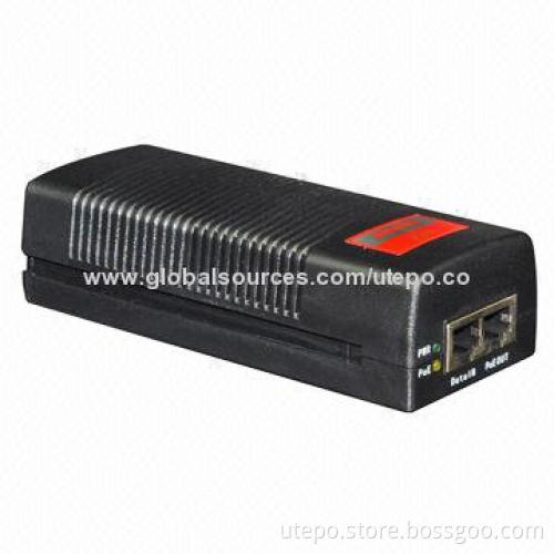 1 Port PoE Injector/Adapter with 10/100Mbps Transmission Rate, 15.4W, 110-240V AC Input